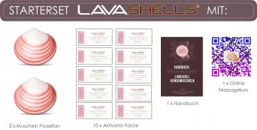 Lava Shell Porzellan Muschel Starter Set mit Aktivator Facial .- schwache Hitze (Gesicht, Hand & Fuss Massagen)